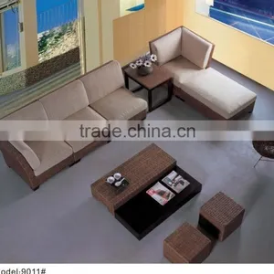 Star Hotel Sofa & Chairs Lobby Furniture / Public Furniture Rattan Sofa With Ottoman thumbnail-1