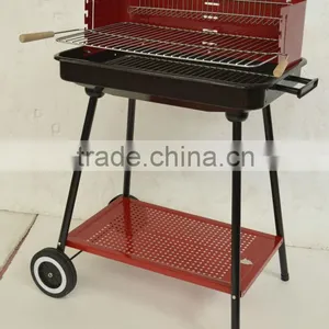 Height Adjustable Charcoal Bbq Grill With Wood Side Plate for Barbeque thumbnail-2