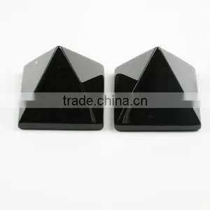 SL72538 Black Onyx Agate Energy Pyramid thumbnail-1