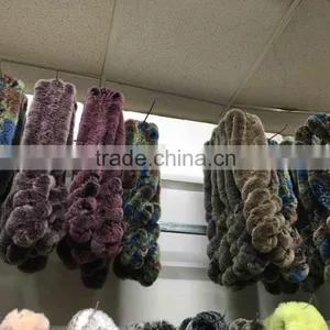 Fashion Style Fur Scarf Shawl / Rex Rabbit Fur Scarf From China thumbnail-3