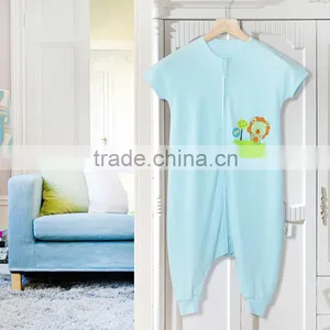 100% Cotton Anti Kicking Infant Baby Short Sleeve Child Foot Sleeping Ba0g for Summer Cute Lion Cartton Blue Style thumbnail-1
