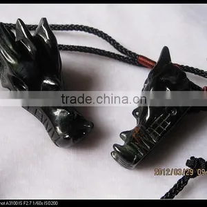 Wholesale Colorful Different Natural Crystal/sandstone/tiger Eye/malachite Stone Dragon Head Skull for Pandant thumbnail-4