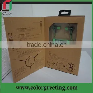 Hot Sale High End Retail Foldable Kraft Paper Earphone Package Box thumbnail-1