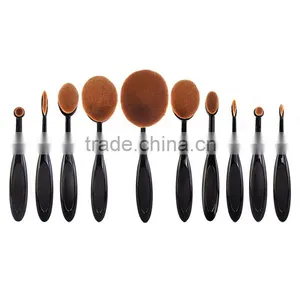 2016 New Hotsell High Quality Oval Tooth Shaped Makeup Brush 10 Pcs/set thumbnail-2