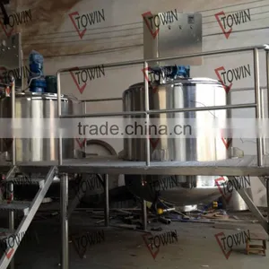 Jacketed Stainle Steel Vacuum Homogenizer Emulsifier Blender Tank With Platform/Cream Emulsifying Tank Manufacturer thumbnail-1