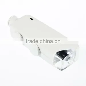 Mini Loupe Pocket 160X-200X Handheld Zoom LENS LED Light Microscope Magnifier thumbnail-1