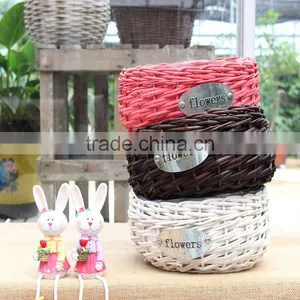 Hotsale Cheap Wicker Willow Gardon Pots and Planters for Flower With Plastic Liners thumbnail-1