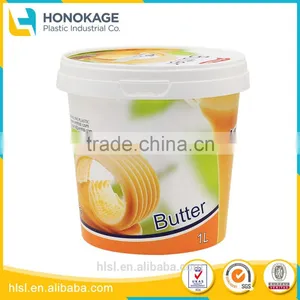 Food Grade 1L Round Butter With IML Logo Plastic Pot thumbnail-1