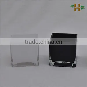 Square Glass Candle Holder in Stock,home Decoration Inventory,factory Glass Vases in Stock Cheap thumbnail-1