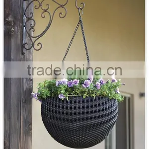2-Piece Garden Plant Hanger Round Planters Decor Pots thumbnail-3
