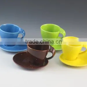 100 ml Porcelain Cup and Saucer Glazed Microwave Safety thumbnail-1