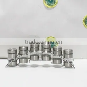 Metal Coated Glass Salt and Pepper Shaker With Metal Rack thumbnail-1