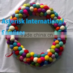 Rainbow Colour Felt Ball Garland thumbnail-1