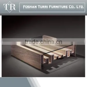 Luxury Glass Travertine Coffee Table,Living Room Furniture Design Tea Table thumbnail-6