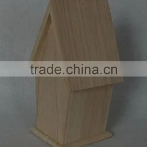 House Shape Unfinished Wooden Bird House,bird Cage,bird Feeder thumbnail-3