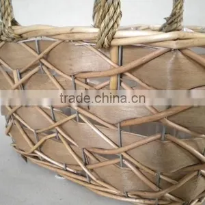 Hand Woven Straw Vintage Wicker Bags With Plastic Liner thumbnail-3