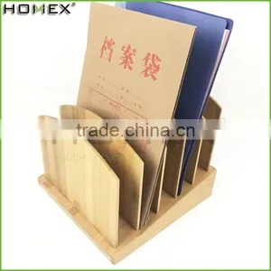 Bamboo File Organizer With 5 Holder/File Storage Box/Homex_FSC/BSCI Factory thumbnail-1