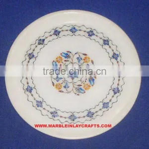 Marble Inlaid Plate Home Decorative Marble Inlay Plate thumbnail-1