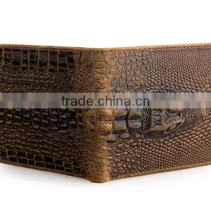 Crocodile Pattern Crazy Horse Genuine Leather Wallet thumbnail-2