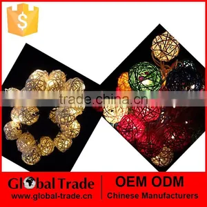 20 LED Multi-color Solar Sattan Ball Light Chain G0068 thumbnail-1