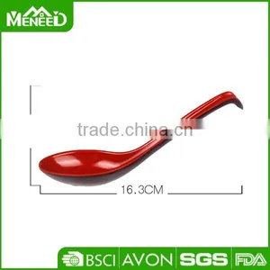 16.3cm Restaurant Black and Red Soup Spoon, Two Tone Melamine Spoon Kitchenware thumbnail-1