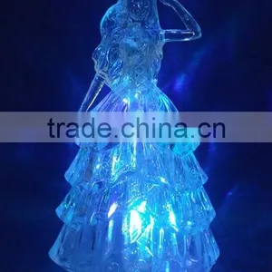 Clear Acrylic Manufacturer LED Flashing Bride in Wedding Dresses Decorations Gift thumbnail-1