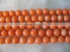 Wholesale 16" 9-10mm Orange Round Loose Coral Strand thumbnail-1