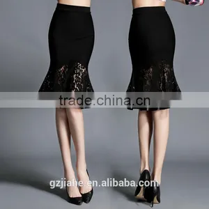 Hot Sale Fashion Fishtail Design Midi Lace Skirts Saxy Woman Skirts thumbnail-2