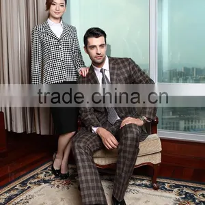 High Quality Woolen Business Suits/ Checked Italy Style Suits for Men thumbnail-5