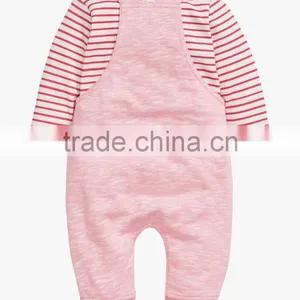 Cute Baby Girls Pink Bunny Dungarees And Bodysuit Set Romper Kids Clothing Unisex Child Clothes 2016 HSD5722 thumbnail-2