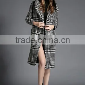 Auschalink Outdoor Fashion Women Tweed Hoodie Coats Plaid Design thumbnail-5