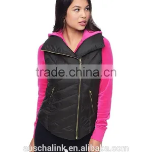 2016 Hot Sale Girls Curved Front Hem Quilted Puffer Vest thumbnail-1