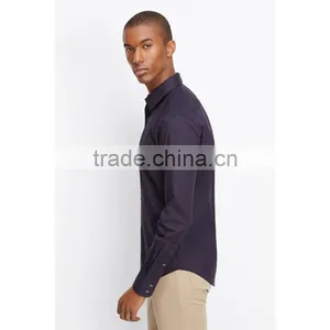 Wholesale China Manufacturer Slim Fit Solid Color Lightweight Cotton Mens Shirts thumbnail-3