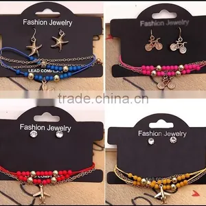 Hot Selling Starfish Charm Custom Charm Seed Bead Multi-strand Bracelets Earrings Set From Yiwu Factory thumbnail-1