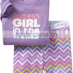 Fashion Baby Girls Letter Printed Pajamas Sets Kids Shor Sleeve Sleepwear thumbnail-1