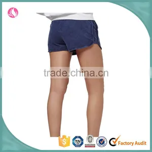 Women Washed Tied Front Cotton Sports Runner Shorts, Casual Gym Shorts, Workout Shorts thumbnail-4