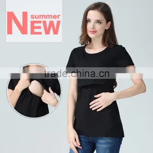 Wild Maternity Tops Scoop Neck Breastfeeding Clothing Normcore Pregnant Mother T-shirts thumbnail-1