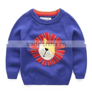 Kids Clothes 2015 Children's Cartoon Lion Sweater Baby Boy Sweater Pullover thumbnail-1