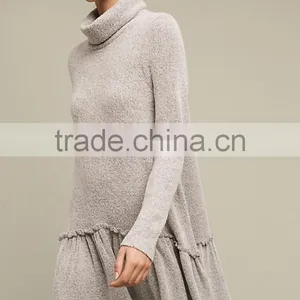 Winter Handmade Knit Wool Ladies Long Sweater Dress thumbnail-1