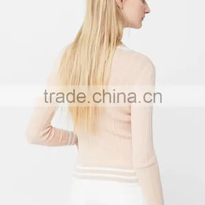 Ladies Branded Stylish Tight Thin Pullover Sweater From Shantou OEM Factory thumbnail-3