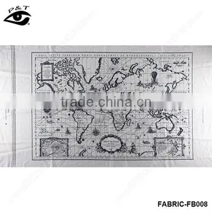 World Map Design Fabric Linen Cotton Fabrics For Decorations thumbnail-1