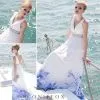 Empire Beach Cocktail Dresses,modest V-neck Cocktail Dresses,printed Summer Beach Dresses thumbnail-1