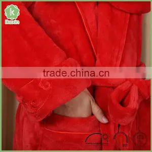 Embroidered Polar Fleece Wholesale Bathrobe With Low Price thumbnail-4