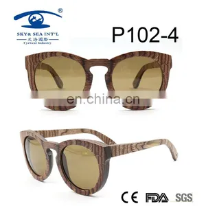 Brown Lens Color Candy Wood Sunglasses thumbnail-1