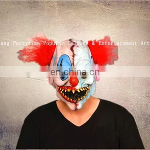 Carnival Halloween Party Red Hair Clown Joker Latex Full Head Mask thumbnail-2