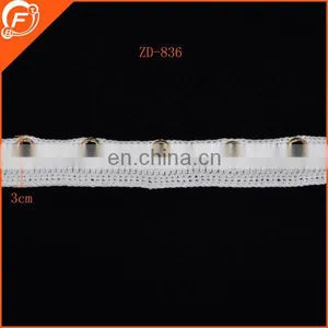 White Color Fashion Eye-let Cord Braid Hot Sale in Europe Market thumbnail-1