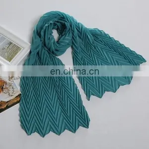 2015 Newest Style Fashion Desig Pure Color Machine Pleat Chiffon Warp thumbnail-1