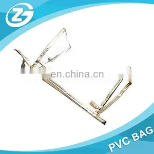 Water Proof PU Piping and Trim 0.3mm Clear PVC Zip Top Portable Cosmetic Bag for Promotion thumbnail-5