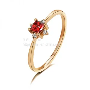 Fire Opal Clover Ring Gold Fashion Jewelry for Women thumbnail-2