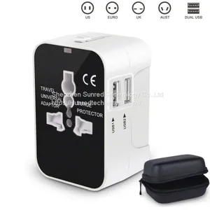 2018 Coorporate Gift Universal Travel Adapter With US UK EU AUS Plug Adaptor ,2.1A Dual USB Port thumbnail-5